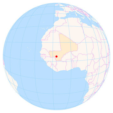 Location Map of Modibo Keita Int. Airport (Bamako, Koulikoro, Mali). IATA-code: BKO. No labels at all.