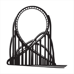 Roller coaster thrill vector silhouette  outline logo design concept illustration © MdSajib