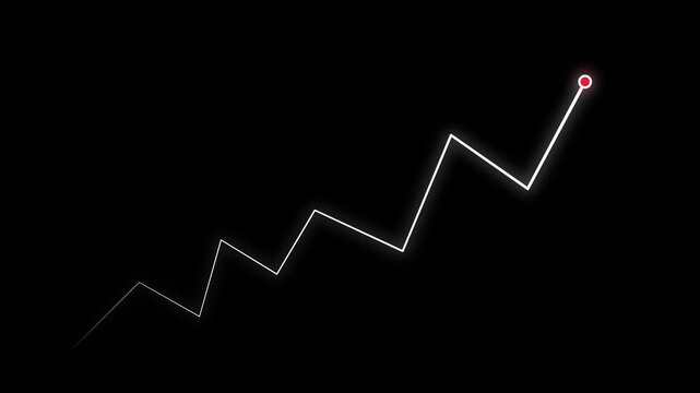 Abstract arrow business growth and graph chart icon animation , black background animation graph arrow ,line arrow.motion graphics video 4k