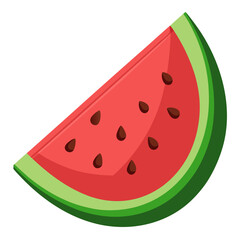 Watermelon slice isolated on white background vector illustration