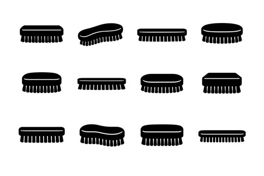 Footwear bristle head care everyday vector cleaning brush icon cleaner shoe
