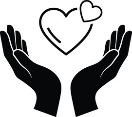 Fototapeta premium Hands holding paper cutout heart symbolizing love and unity