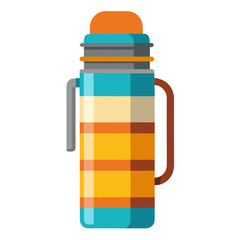 Summer travel thermos isolated on white background vector illustration