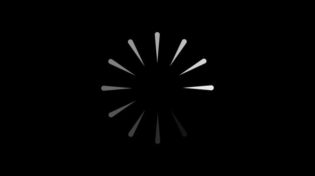 Animated circular loading mark black white background and no background.with 4k video animation.
