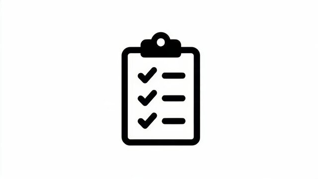 Clipboard icon with checkmarks and list items