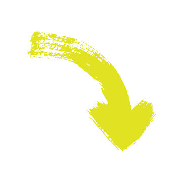 Yellow arrow pointing down vector icon. Crash and decrease symbol