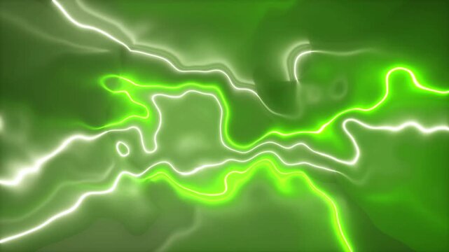 Electric Green Lightning Energy Pulsating Waves.