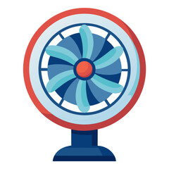 Cooling neck fan isolated on white background vector illustration