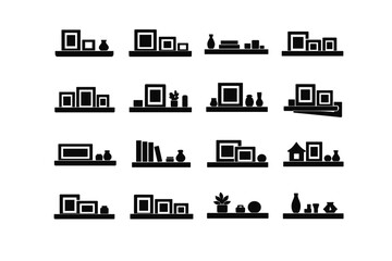 Vector generation ledge solution decor icon simple visual surface image shelf organization