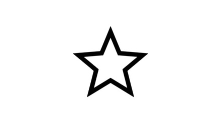 Obraz premium A simple black and white geometric outline of a star shape on a plain background isolated on transparent background, Vector