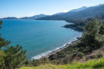 Fototapeta premium The coastline of Thassos island, Greece