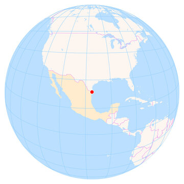 Location Map of General Servando Canales Int. Airport (Matamoros, Tamaulipas, Mexico). IATA-code: MAM. No labels at all.