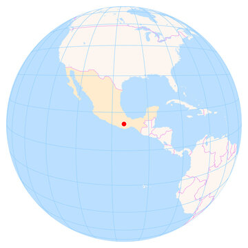 Location Map of Oaxaca Int. Airport (Oaxaca, Oaxaca, Mexico). IATA-code: OAX. No labels at all.