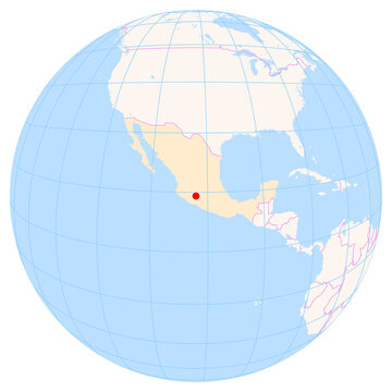 Location Map of Uruapan Int. Airport (Uruapan, Michoacan, Mexico). IATA-code: UPN. No labels at all.
