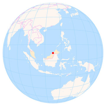 Location Map of Limbang Airport (Limbang, Sarawak, Malaysia). IATA-code: LMN. No labels at all.