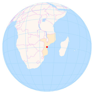 Location Map of Beira Airport (Beira, Sofala, Mozambique). IATA-code: BEW. No labels at all.