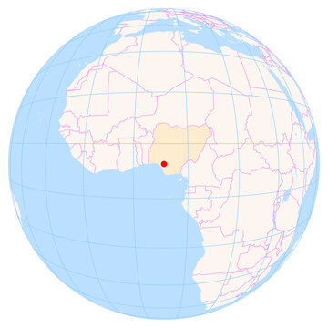 Location Map of Benin Airport (Benin, Edo, Nigeria). IATA-code: BNI. No labels at all.