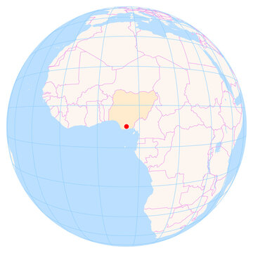 Location Map of Port Harcourt Int. Airport (Port Hartcourt, Rivers, Nigeria). IATA-code: PHC. No labels at all.