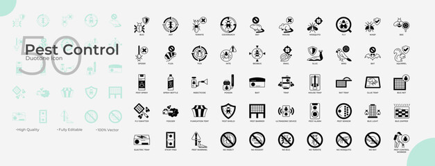 Pest Control Duotone Editable Icons set