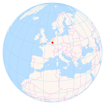 Location Map of Maastricht Aachen Airport (Maastricht, Limburg, Netherlands). IATA-code: MST. No labels at all.