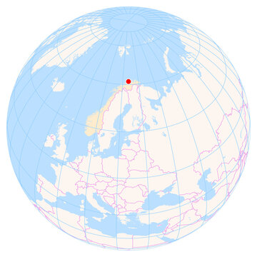 Location Map of Hammerfest Airport (Hammerfest, Finnmark, Norway). IATA-code: HFT. No labels at all.