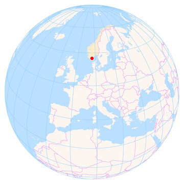 Location Map of Kristiansand Airport, Kjevik (Kristiansand, Vest-Agder, Norway). IATA-code: KRS. No labels at all.
