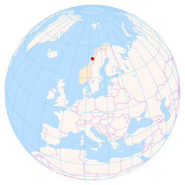 Location Map of Mosjoen Airport (Kj&aelig;rstad) (Mosjoen, Nordland, Norway). IATA-code: MJF. No labels at all.