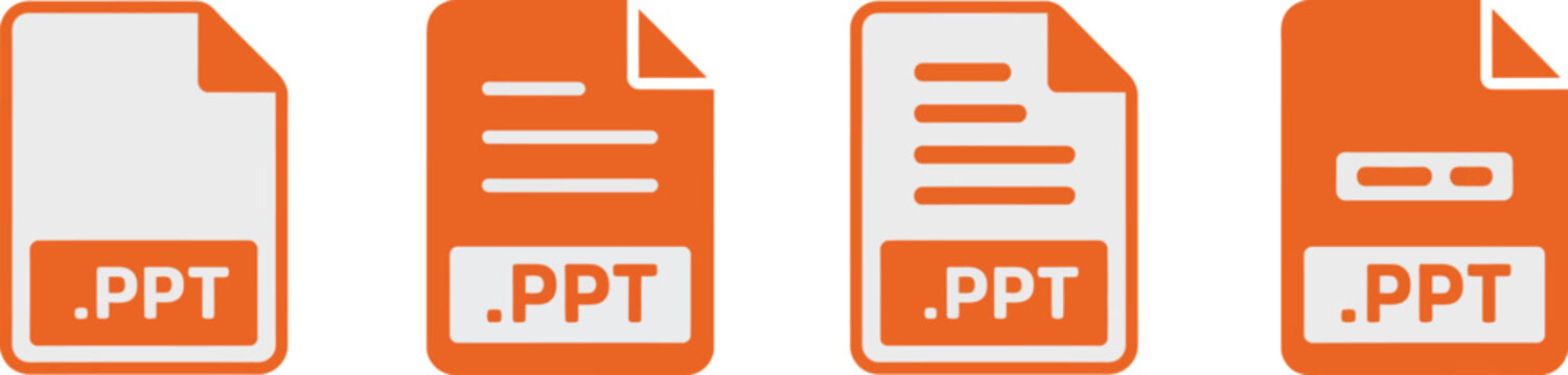Four orange document with P T file extension presentation