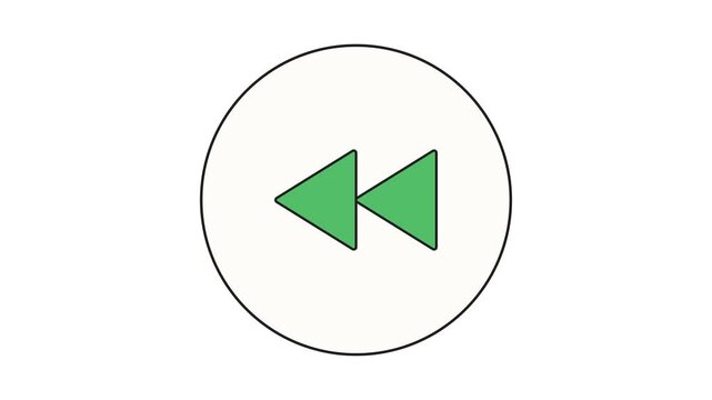 Green play button with double triangle icon in circle