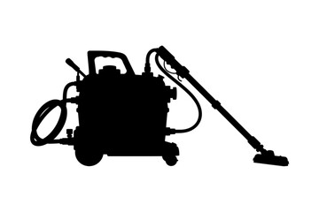 Silhouette of a Industrial Vacuum: A striking silhouette of a heavy-duty industrial vacuum cleaner, a symbol of efficiency and cleanliness. The image captures the robust design.
