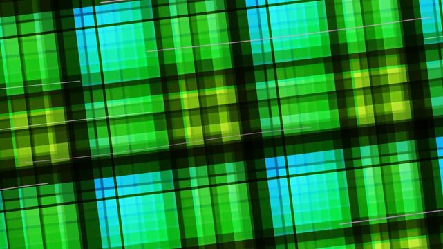 Vibrant green and blue abstract grid pattern background.