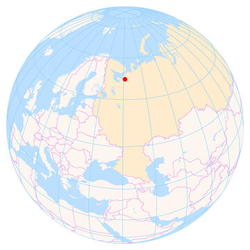 Location Map of Talagi Airport (Arkhangelsk, Arkhangel'sk, Russia). IATA-code: ARH. No labels at all.