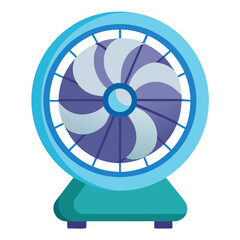 Portable electric fan isolated on white background vector illustration