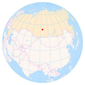 Location Map of Yemelyanovo Int. Airport (Krasnoyarsk, Krasnoyarsk, Russia). IATA-code: KJA. No labels at all.