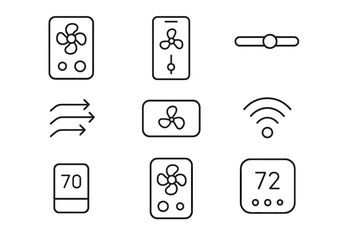 Icon virtual icons concept ui device panel controller clean vector signal fan