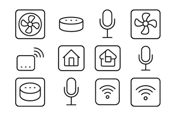 Icons icon geometry smart home aesthetic device casing wireless vector controller form