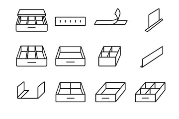 Adhesive clean separator form simple icon drawer partition silhouette vector icons organizer