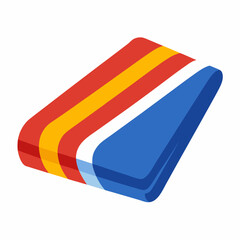 Neatly folded beach towel isolated on white background vector illustration