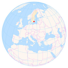 Location Map of Kalmar Airport (Kalkmar, Kalmar, Sweden). IATA-code: KLR. No labels at all. © TipTopMap