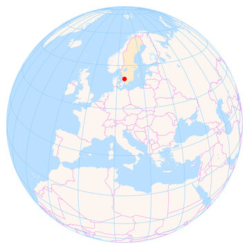 Location Map of Halmstad Airport (Halmstad, Halland, Sweden). IATA-code: HAD. No labels at all.