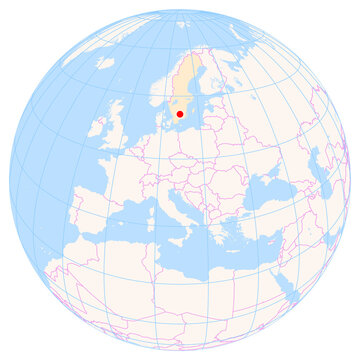Location Map of Vaexjoe Airport (Vaxjo, Kronoberg, Sweden). IATA-code: VXO. No labels at all.
