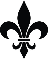 Fleur de lis symbol vector illustration, classic heraldic emblem icon, royal decorative lily design for logo, badge, vintage branding © Mortuza Samiha