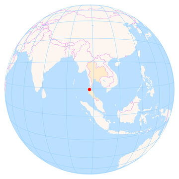 Location Map of Ranong Airport (Ranong, Ranong, Thailand). IATA-code: UNN. No labels at all.