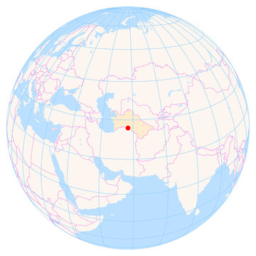 Location Map of Ashgabat Airport (Ashkhabad, Ahal, Turkmenistan). IATA-code: ASB. No labels at all.