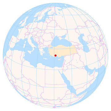 Location Map of Antalya Airport (Antalya, Antalya, Turkey). IATA-code: AYT. No labels at all.