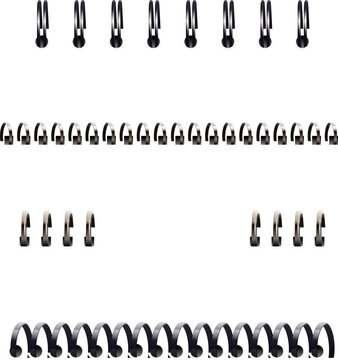Spiral and Wire Notebook Binding Coils Set in Multiple Colors