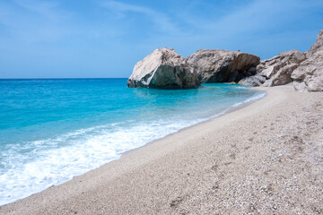 Obraz premium Panorama of Lefkada near Kathisma beach, Ionian Islands, Greece