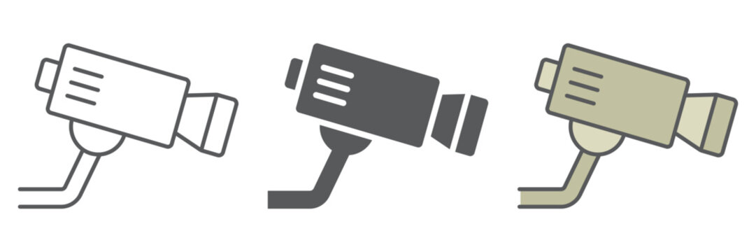 CCTV camera line icon, privacy and video, security camera sign, vector graphics, a linear pattern on a white background.
