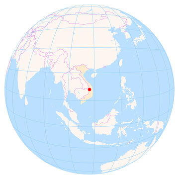 Location Map of Pleiku Airport (Pleiku, Gia Lai, Vietnam). IATA-code: PXU. No labels at all.