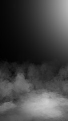 Fototapeta premium Vertical divine light through a dark fog. The rays beam light on the floor. Spotlight on isolated background. Stock illustration.